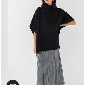 OAK + FORT Black Ribbed Knitwear poncho/cape